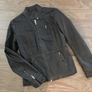 EUC Distressed Leather H&M Jacket